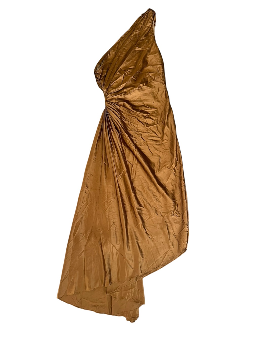 Dress Forum Novelle One Shoulder Pleated Assymetrical Pleated Maxi Dress Sz M - Picture 13 of 14